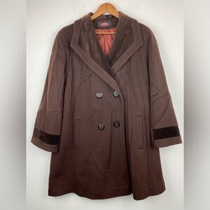 Vintage Alorna size XL Women’s Brown Wool Blend Double Breasted Peacoat